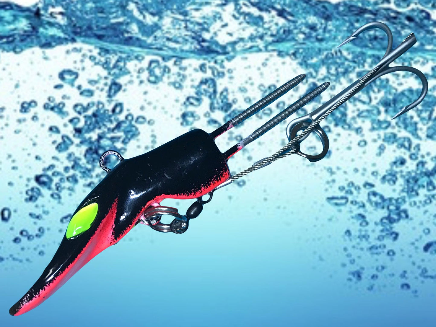 Kveite Killer Black - Fluo Red